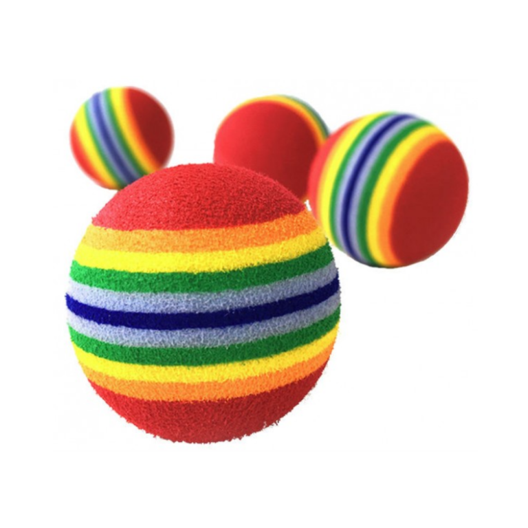 SET TRIXIE 4 PELOTAS ARCOIRIS