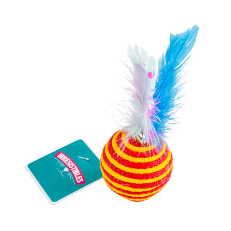 PELOTA DE COLORES GRANDE CON PLUMAS