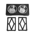 COMEDERO DOBLE REGULABLE EN ALTURA PLATOS DE ACERO INOX