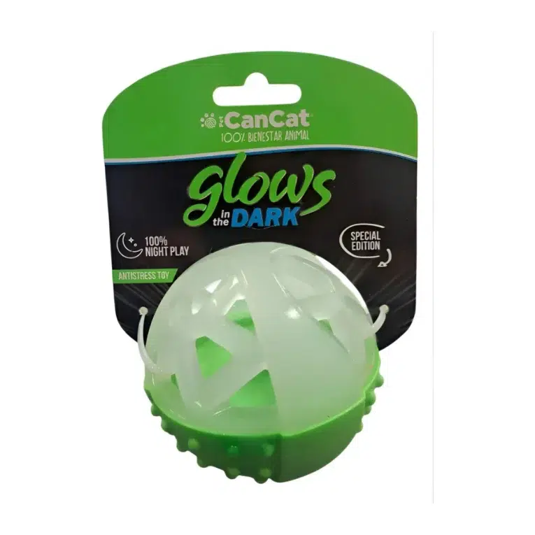 PELOTA SQUEAKY GLOW IN THE DARK CANCAT