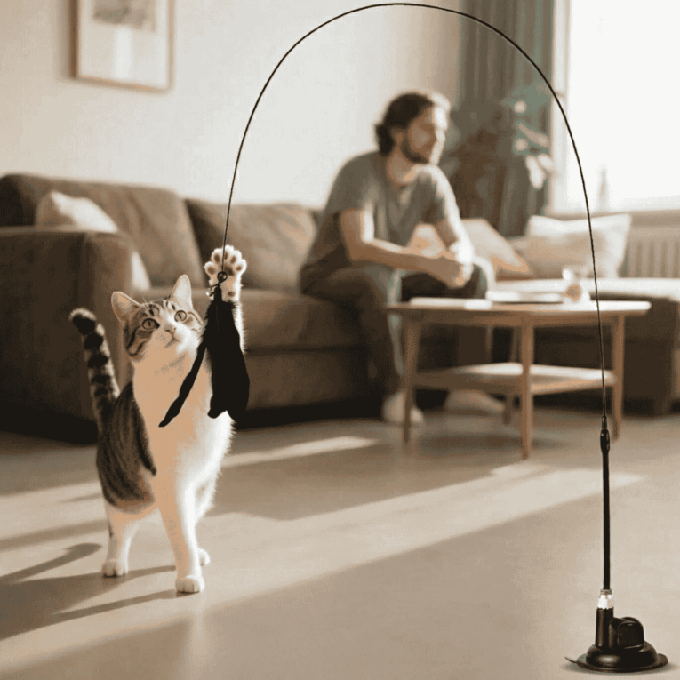 JUGUETE CON PLUMAS Y VENTOSA