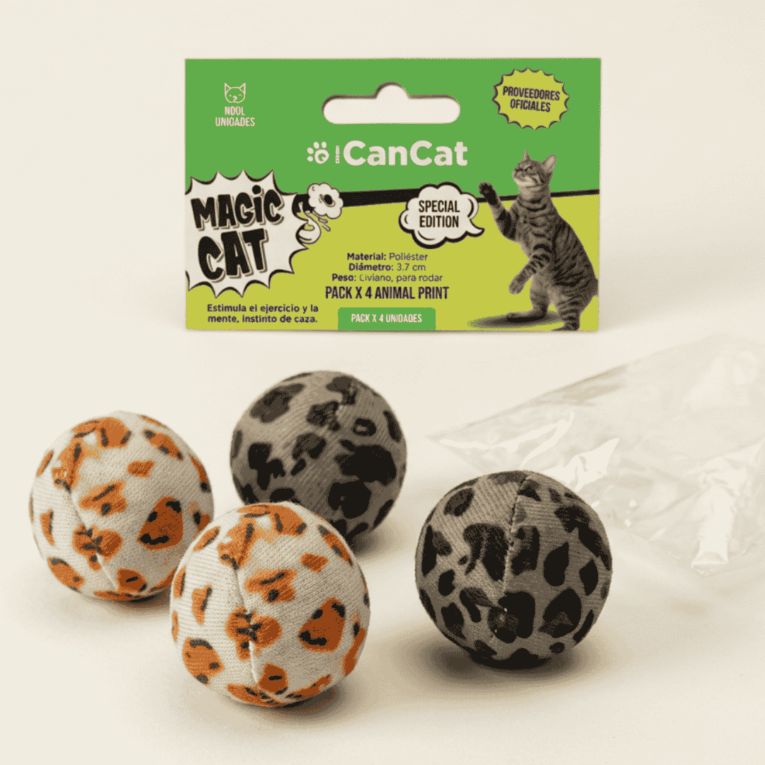 PACK X 4 PELOTAS ANIMAL PRINT CANCAT2