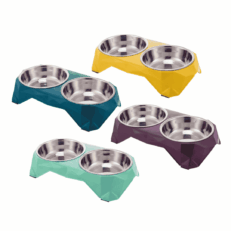 COMEDERO DOBLE CON BASE GEOMETRICA