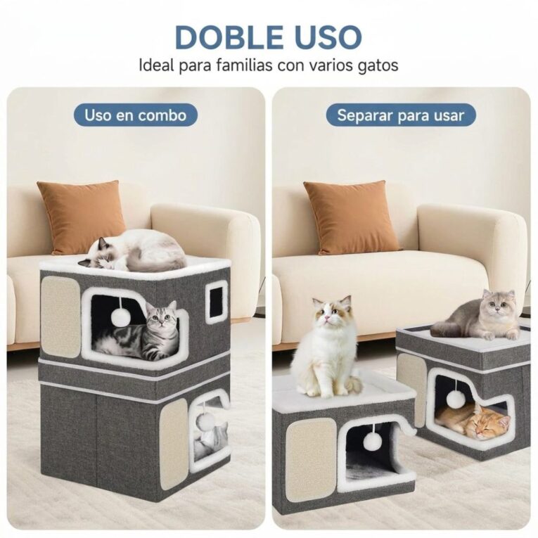 CAMA CUCHA PLEGABLE CON RASCADOR GRIS.2