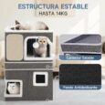 CAMA CUCHA PLEGABLE CON RASCADOR GRIS