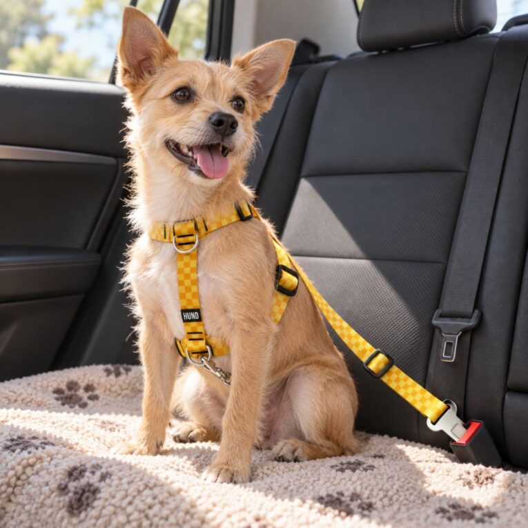 CINTURON DE SEGURIDAD HUND MONACO AMARILLO1
